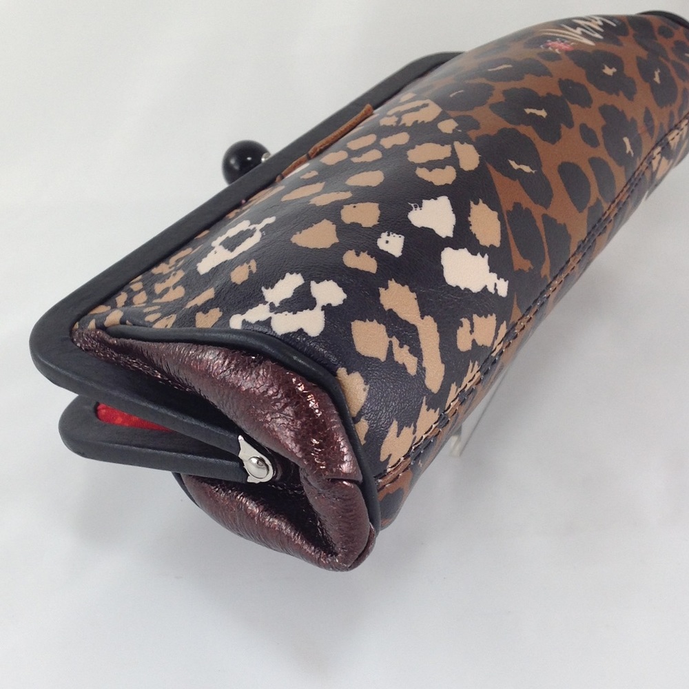 Brighton Vera Leopard Leather Clutch & Bag - Picture 9 of 15